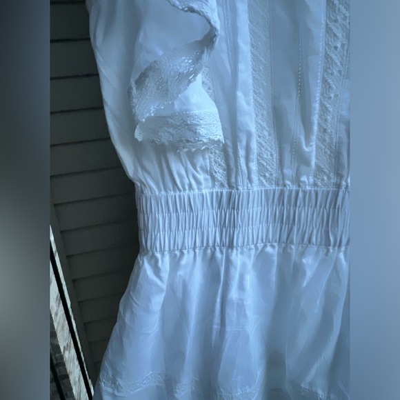 🆕 Chelsea&Violet White Ruffle Cotton Mini Dress Small Summer Boho Bridal Party - Picture 7 of 17